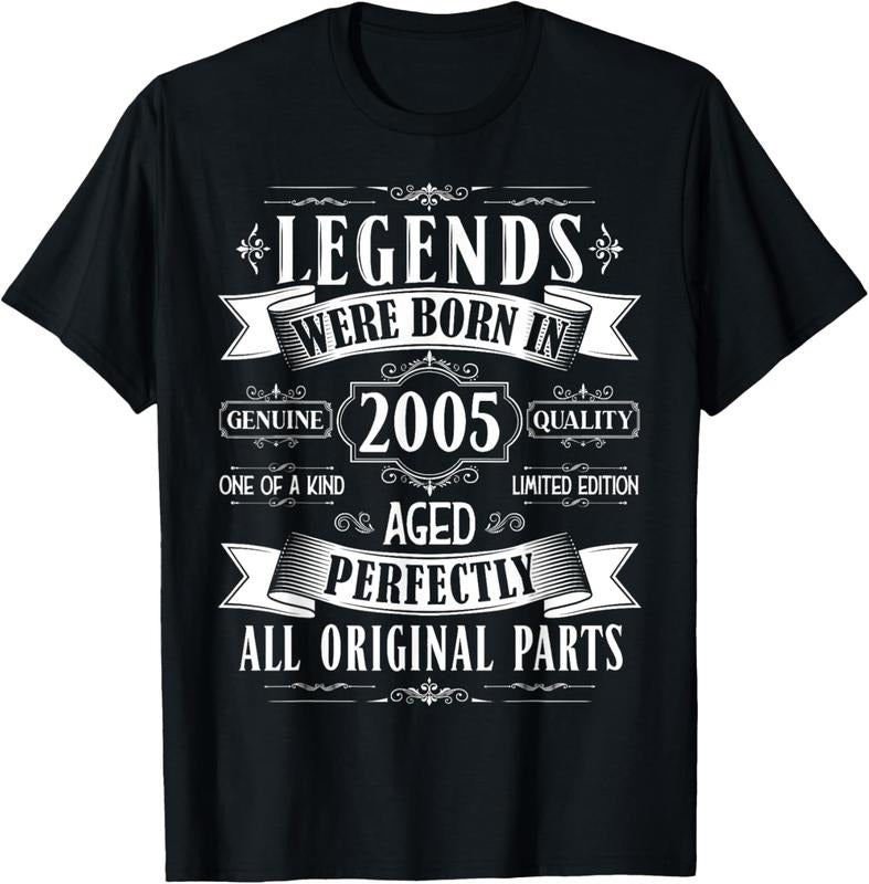 100% Cotton Legends Born In 2005 19th Birthday 19 Years Old Bday Teens T-Shirt Hoodie, Sweatshirt | HypeCrazeTee.com