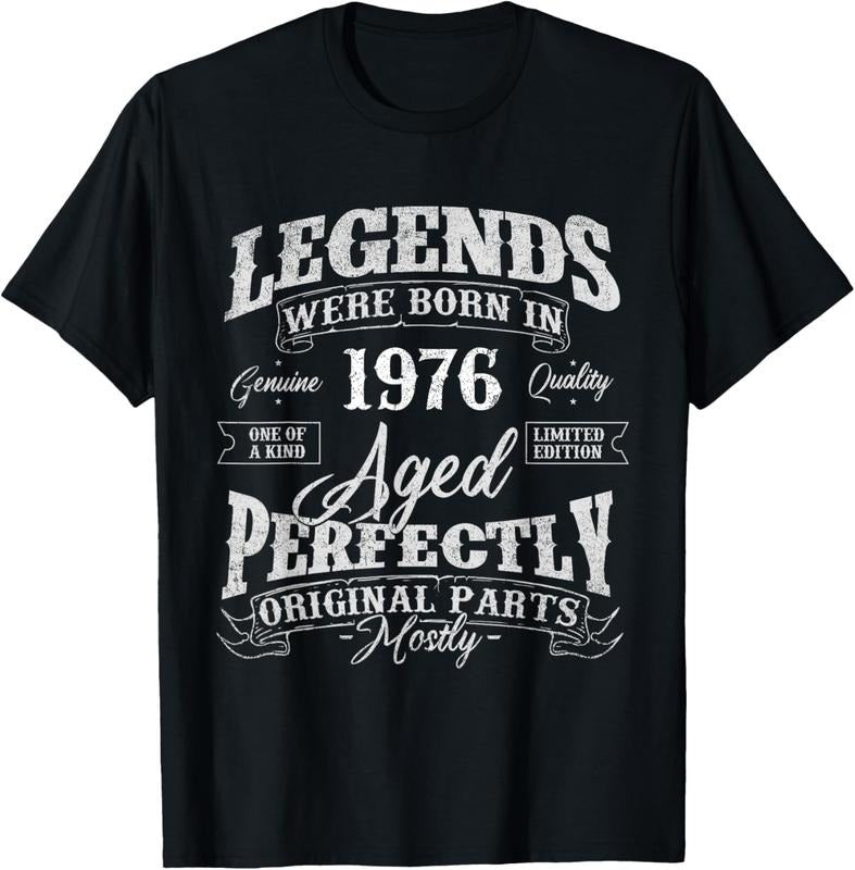 100% Cotton Legends Were Born In 1976 Year Of Birth Birthday T-Shirt Hoodie, Sweatshirt | HypeCrazeTee.com