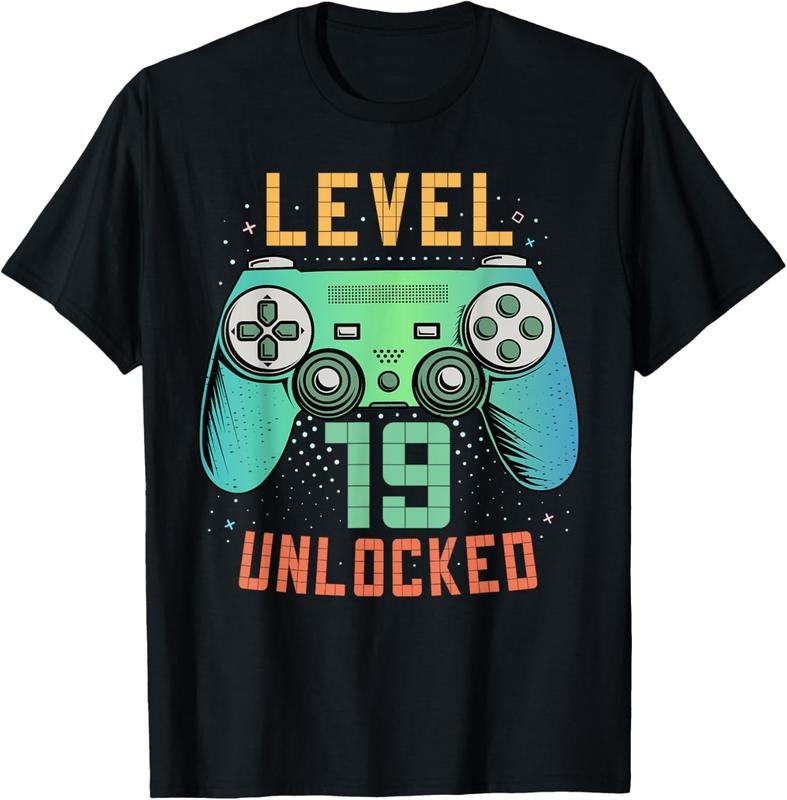 100% Cotton Level 19 Unlocked 19th Gamer 19 Year Old Male T-Shirts, Hoodie, Sweatshirt