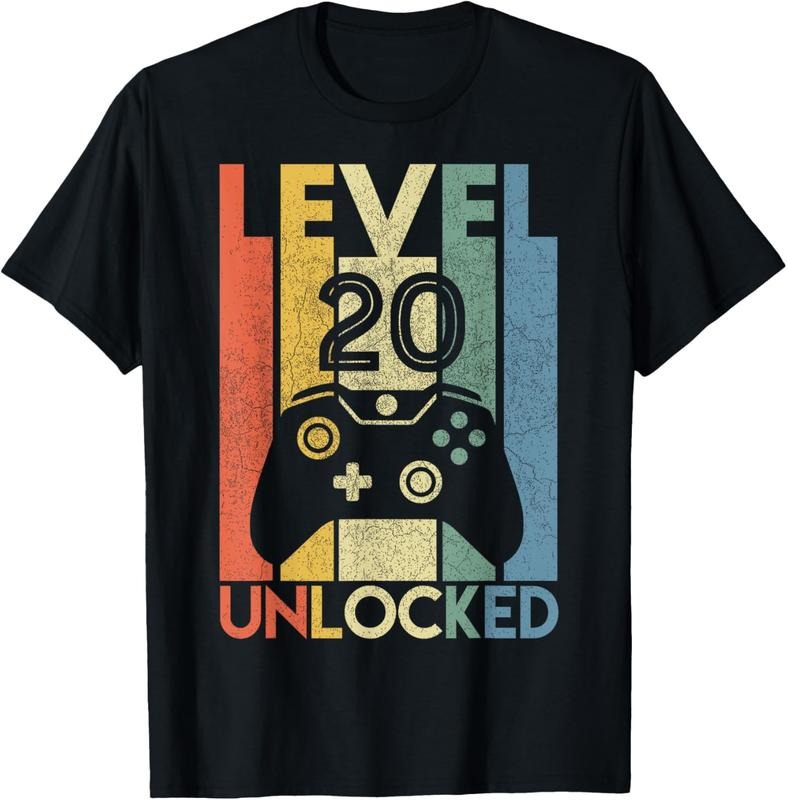 100% Cotton Level 20 Unlocked Shirt Funny Video Gamer 20th Birthday Gift T-Shirt Hoodie, Sweatshirt | HypeCrazeTee.com