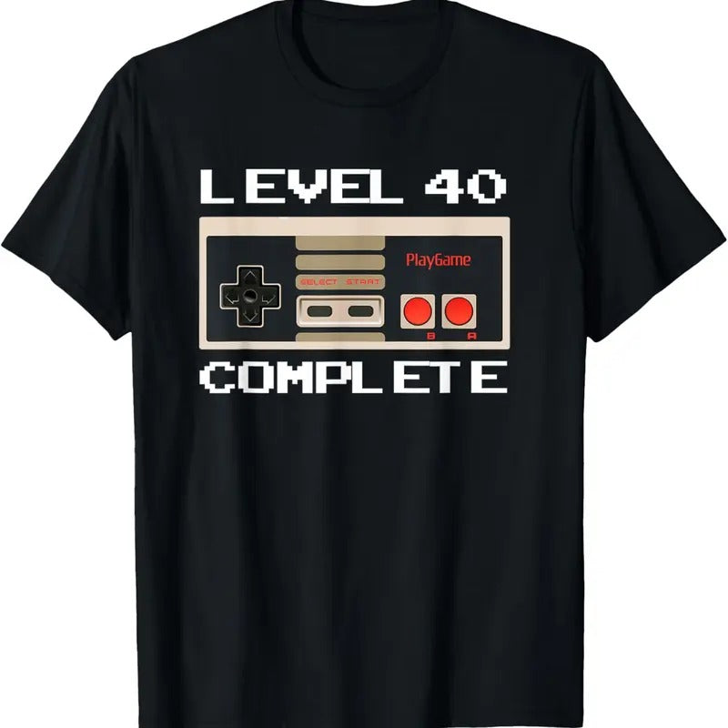 100% Cotton Level 40 Complete Gamer Vintage 40th Birthday Gaming T-Shirt Hoodie, Sweatshirt | HypeCrazeTee.com