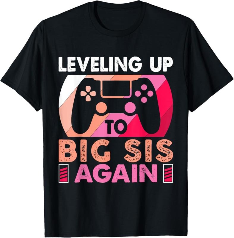 100% Cotton Leveling Up To Big Sis Again Promoted to Big Sister Again T-Shirt Hoodie, Sweatshirt | HypeCrazeTee.com