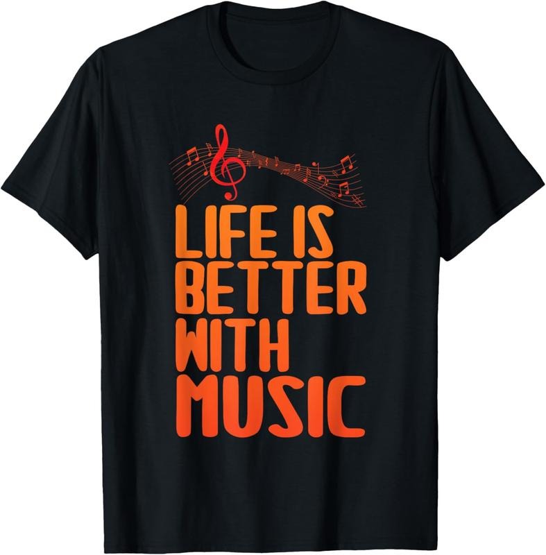 100% Cotton Life Is Better With Music Musicians Funny Music Note Memes T-Shirt Hoodie, Sweatshirt | HypeCrazeTee.com