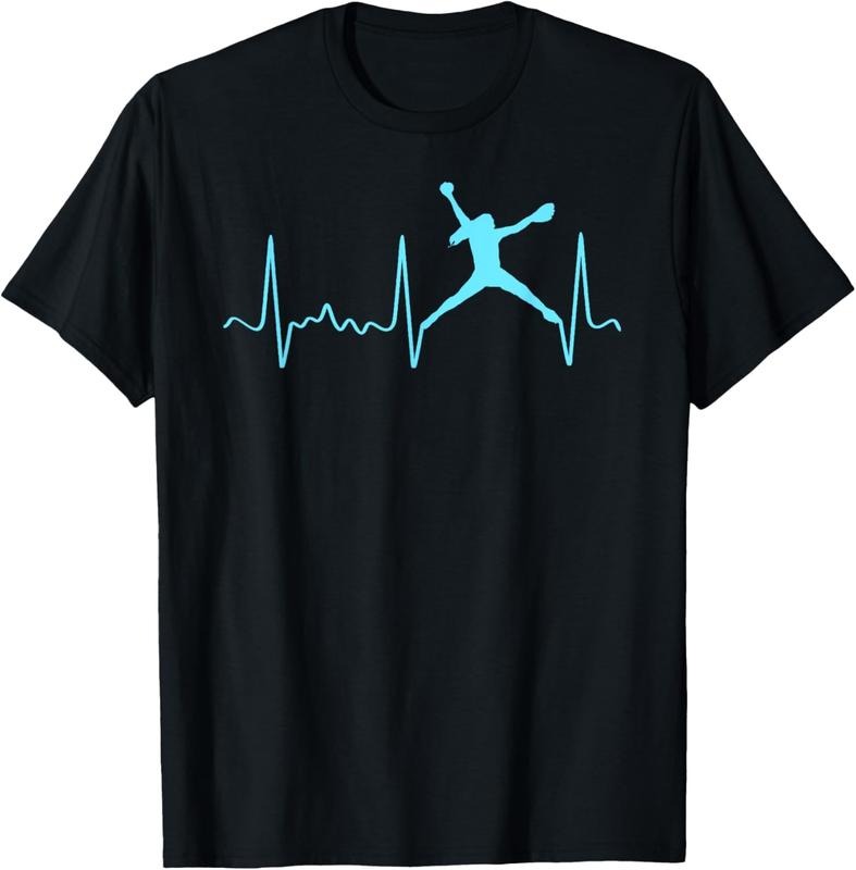 100% Cotton Light Blue Softball Pitcher Heartbeat - Fastpitch Softball T-Shirt Hoodie, Sweatshirt | HypeCrazeTee.com