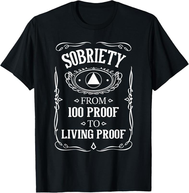 100% Cotton Living Proof - Sobriety Anniversary Sober AA NA Recovery T-Shirt Hoodie, Sweatshirt | HypeCrazeTee.com