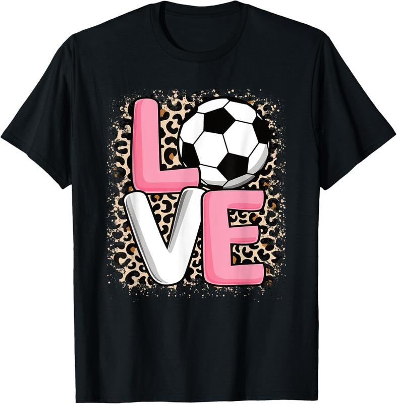 100% Cotton Love Soccer Leopard Print Women Girls Soccer Lover T-Shirt Hoodie, Sweatshirt | HypeCrazeTee.com