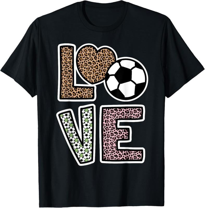 100% Cotton Love Soccer Player Leopard Print Soccer Lover Cute Soccer T-Shirt Hoodie, Sweatshirt | HypeCrazeTee.com