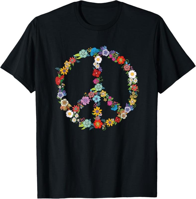 100% Cotton Love and Peace Flower Hippie Lover Beautiful Cute Funny Gift T-Shirt Hoodie, Sweatshirt | HypeCrazeTee.com