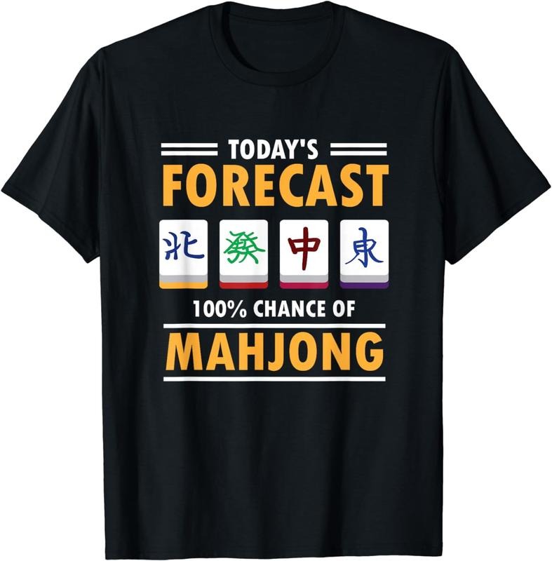 [100% Cotton]Mah Jong Forecast 100% Chance Of Mahjong T-Shirt Hoodie, Sweatshirt | HypeCrazeTee.com