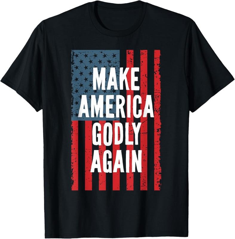 100% Cotton Make America Godly Again 4th Of July Independence Day T-Shirt Hoodie, Sweatshirt | HypeCrazeTee.com