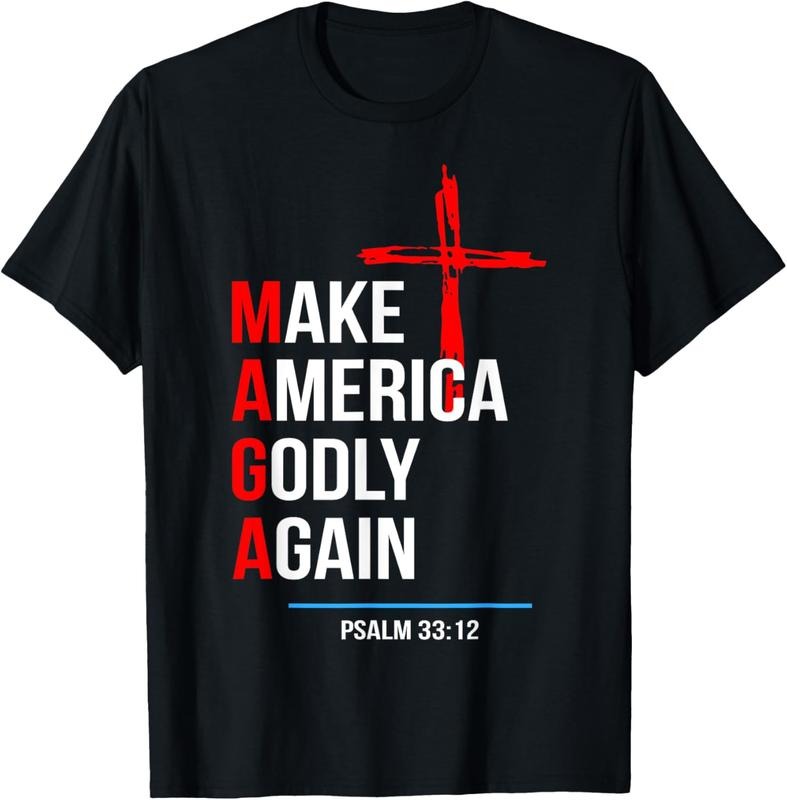 100% Cotton Make America Godly Again Psalm 33 12 T-Shirt Hoodie, Sweatshirt | HypeCrazeTee.com