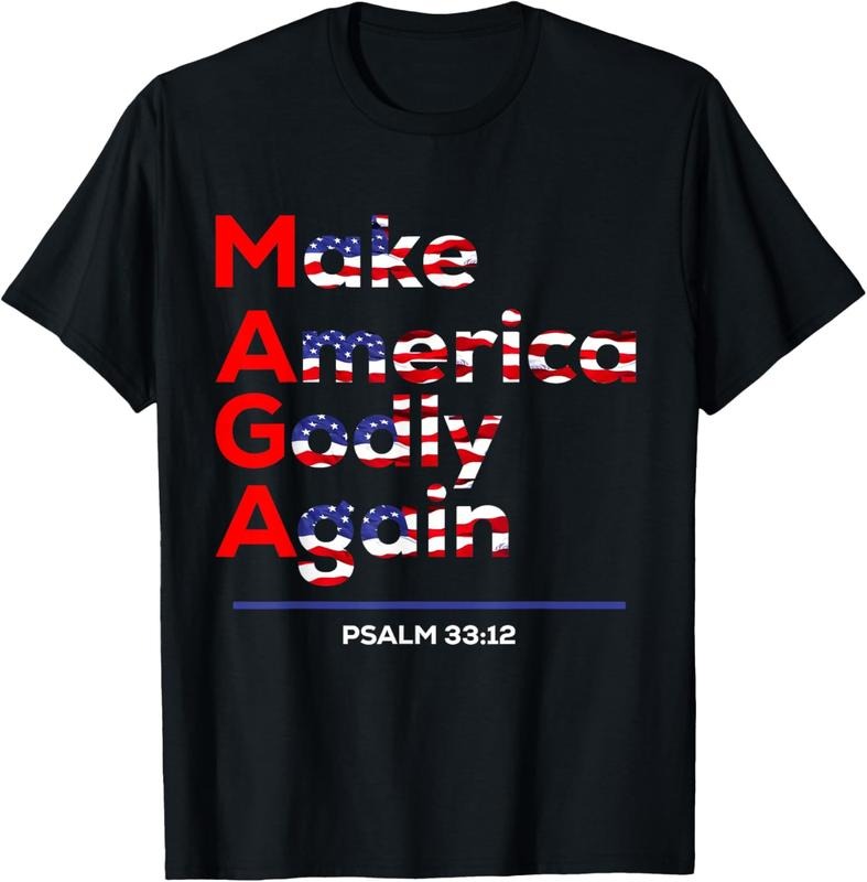 100% Cotton Make America Godly Again, Psalm 33:12 T-Shirt Hoodie, Sweatshirt | HypeCrazeTee.com