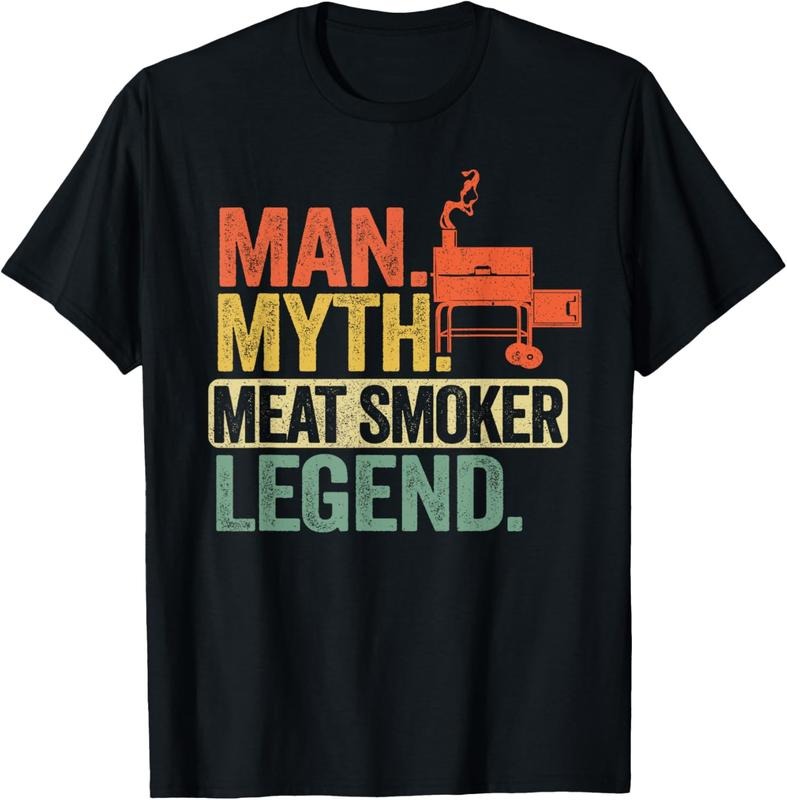 100% Cotton Man Myth Meat Smoker Legend Dad Grillfather BBQ Meat Smoking T-Shirt Hoodie, Sweatshirt | HypeCrazeTee.com