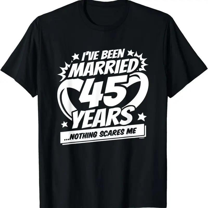 [100% Cotton]Married 45 Years - Married Couple - 45th Wedding Anniversary T-Shirt Hoodie, Sweatshirt | HypeCrazeTee.com
