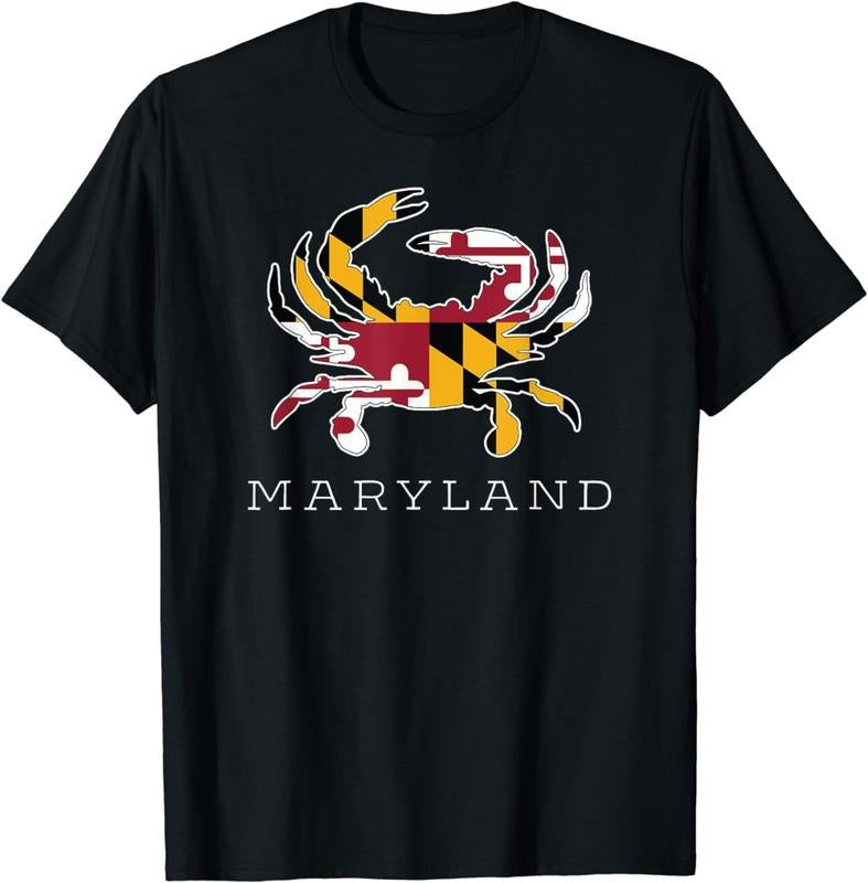 [100% Cotton]Maryland State Flag Classy Blue Crab Tee Shirt Hoodie, Sweatshirt | HypeCrazeTee.com