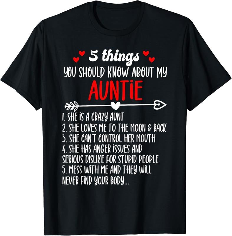 100% Cotton Matching 5 Things You Should Know About My Auntie Niece T-Shirt Hoodie, Sweatshirt | HypeCrazeTee.com