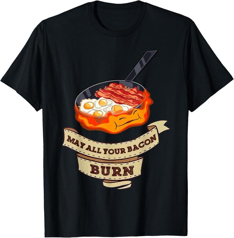 100% Cotton May All Your Bacon Burn Funny Barbeque BBQ Party T-Shirt Hoodie, Sweatshirt | HypeCrazeTee.com
