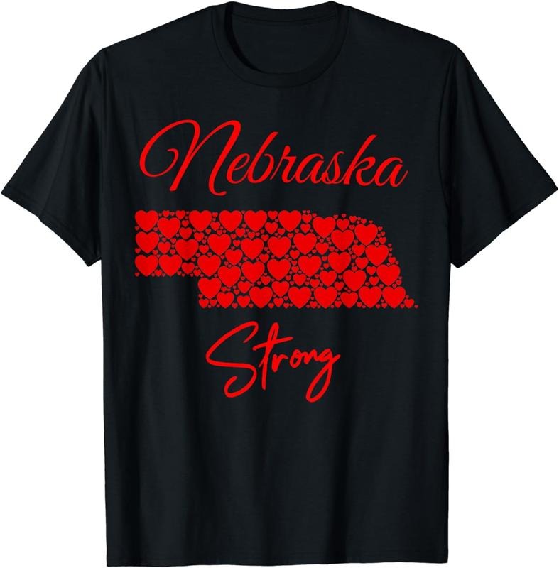 [100% Cotton]Men's Women's Nebraska-Strong T-Shirt Red Hearts Map Shirt Hoodie, Sweatshirt | HypeCrazeTee.com