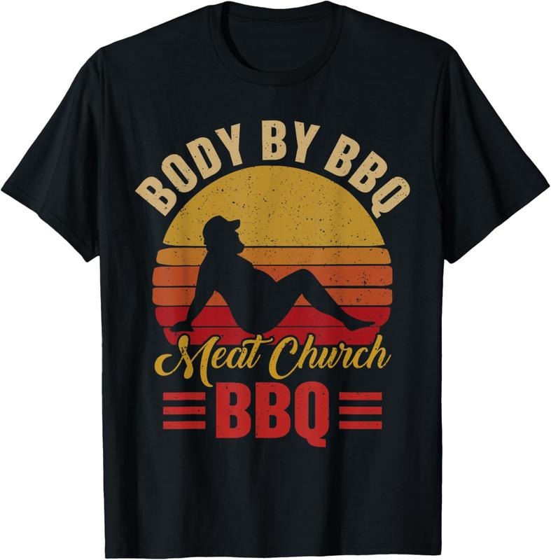 100% Cotton Mens Body By BBQ Vintage Meat Church Grilling Barbecue T-Shirt Hoodie, Sweatshirt | HypeCrazeTee.com