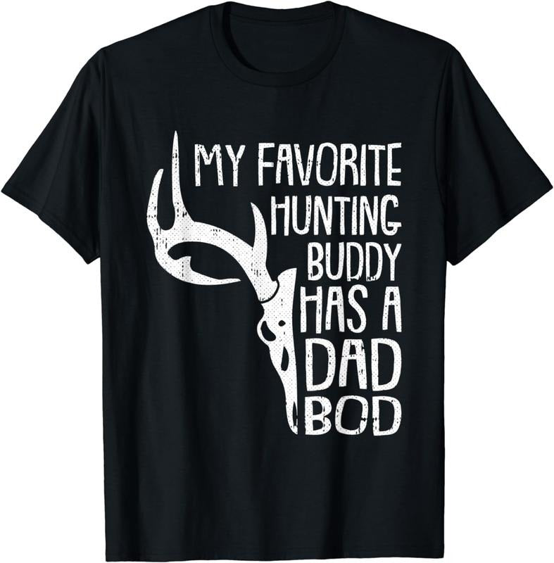 [100% Cotton]Mens Hunting Buddy Fathers Day Funny Dad Bod Daddy Papa Hunter T-Shirt Hoodie, Sweatshirt | HypeCrazeTee.com