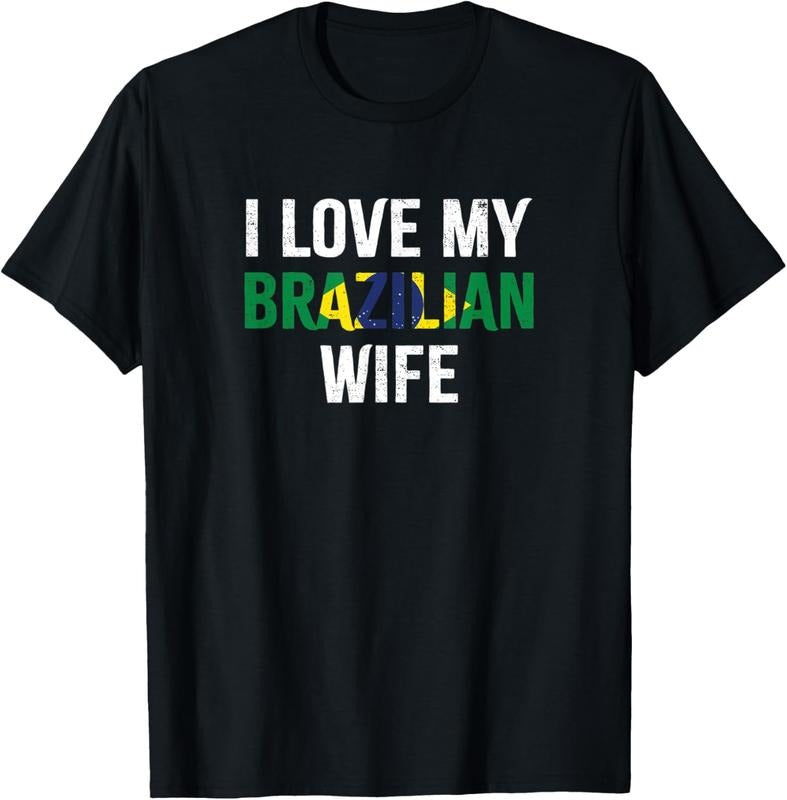 100% Cotton Mens I Love My Brazilian Wife T-Shirt Hoodie, Sweatshirt | HypeCrazeTee.com