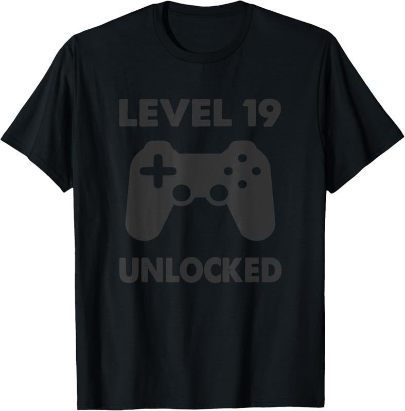 100% Cotton Mens Level 19 Unlocked - Vintage Gaming 19th Birthday Gamer Retro T-Shirt Hoodie, Sweatshirt | HypeCrazeTee.com
