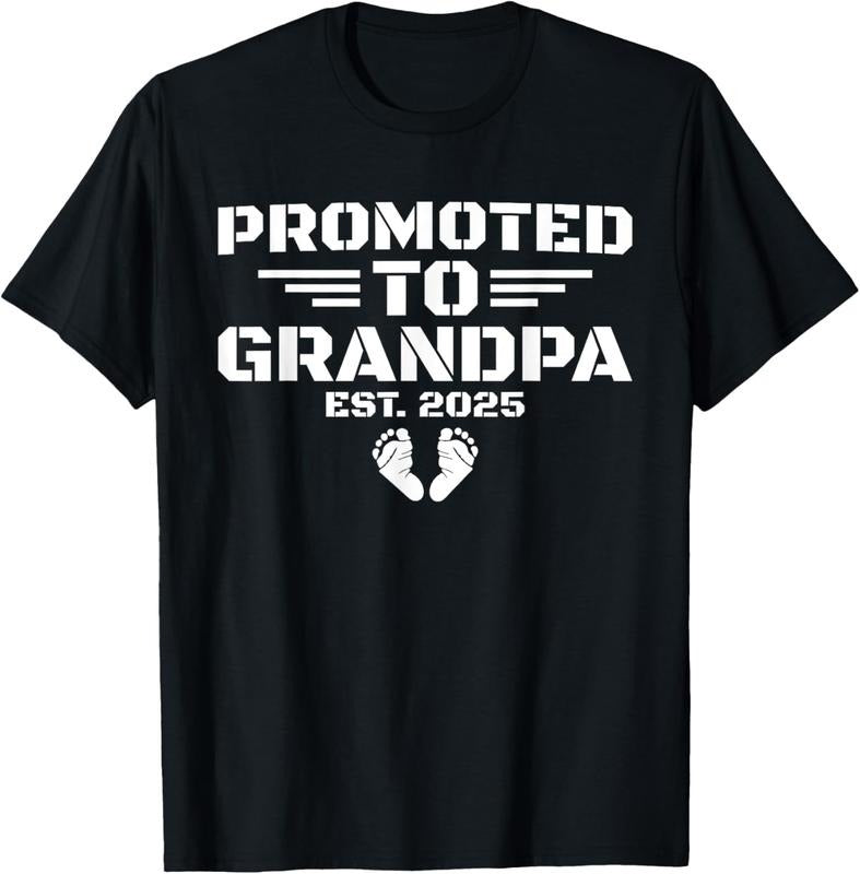 100% Cotton Mens Promoted To Grandpa Est 2025 Soon To Be Granddad T-Shirt Hoodie, Sweatshirt | HypeCrazeTee.com