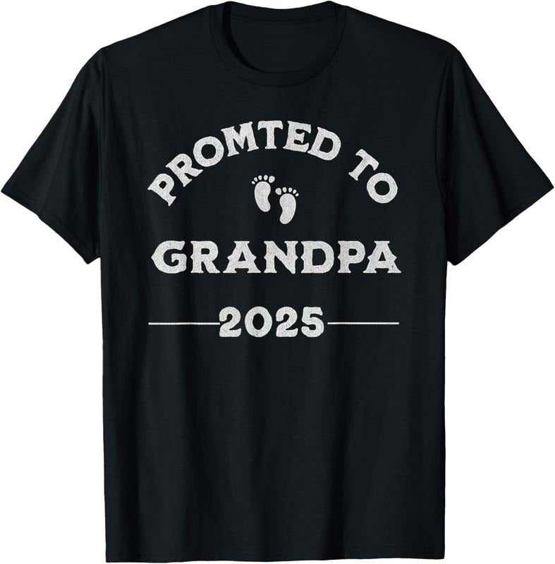 100% Cotton Mens Promoted to Grandpa 2025 Soon to Be Grandfather New Grandpa T-Shirt Hoodie, Sweatshirt | HypeCrazeTee.com