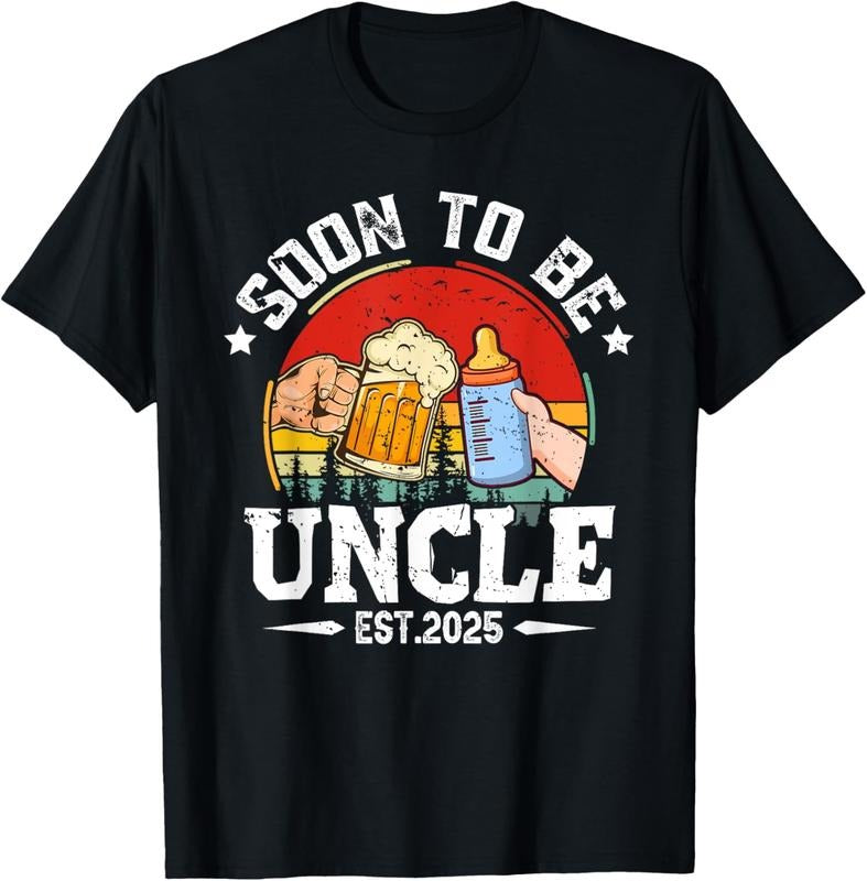100% Cotton Mens Soon To Be Uncle 2025 Retro Pregnancy Announcement Dad T-Shirt Hoodie, Sweatshirt | HypeCrazeTee.com