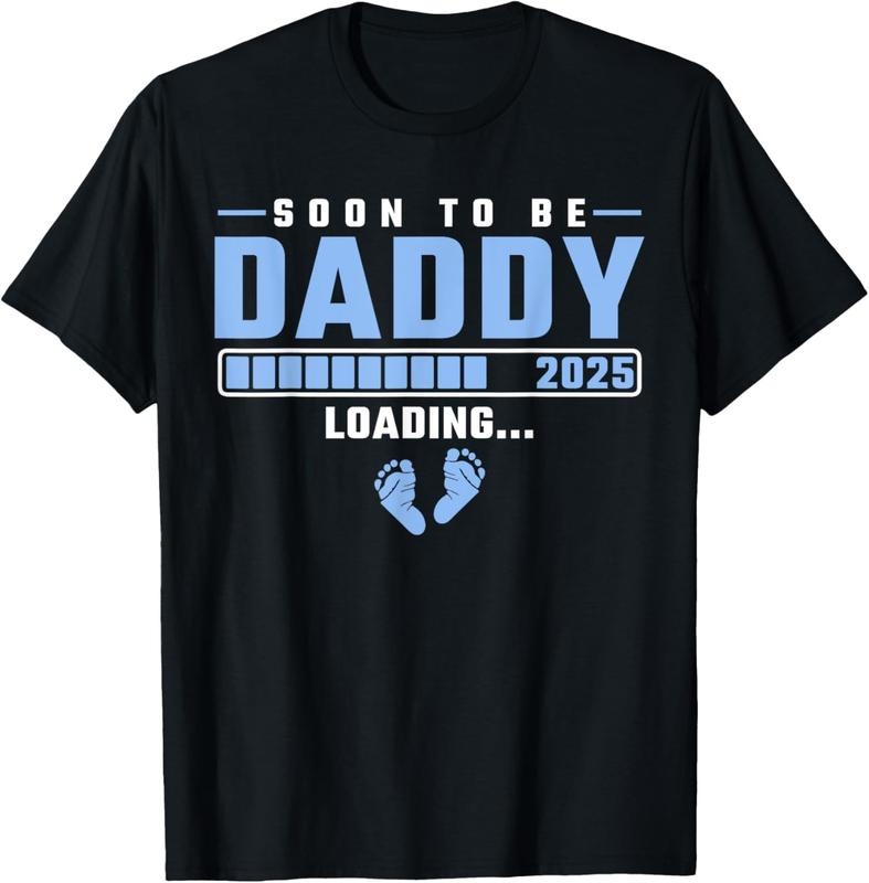 100% Cotton Mens Soon to be Daddy 2025 loading First time Dad T-Shirt Hoodie, Sweatshirt | HypeCrazeTee.com