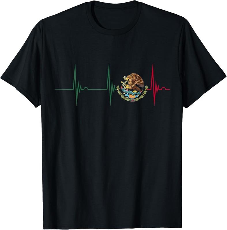 100% Cotton Mexico Heartbeat EKG Pulse Mexican Pride Emblem Mexico Flag T-Shirt Hoodie, Sweatshirt | HypeCrazeTee.com