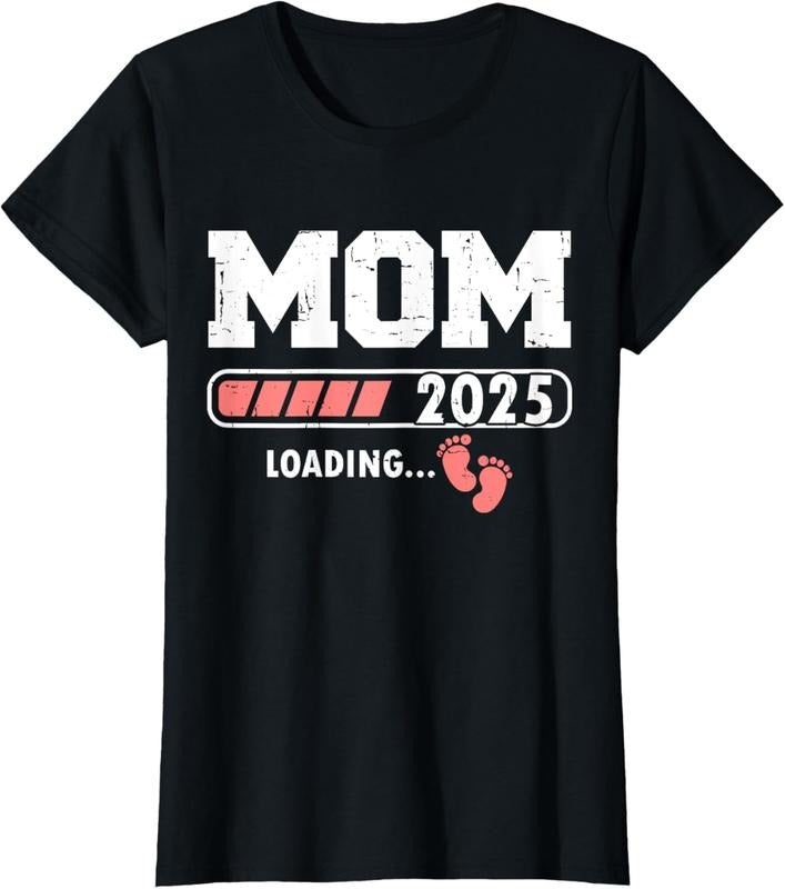 100% Cotton Mom 2025 Loading for Girl  Pregnancy Announcement T-Shirt Hoodie, Sweatshirt | HypeCrazeTee.com