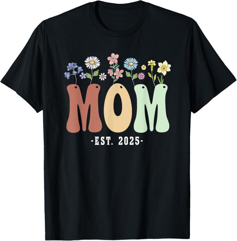 100% Cotton Mom 2025 Mom To Be New Mom Gifts Wildflower Floral Design T-Shirt Hoodie, Sweatshirt | HypeCrazeTee.com