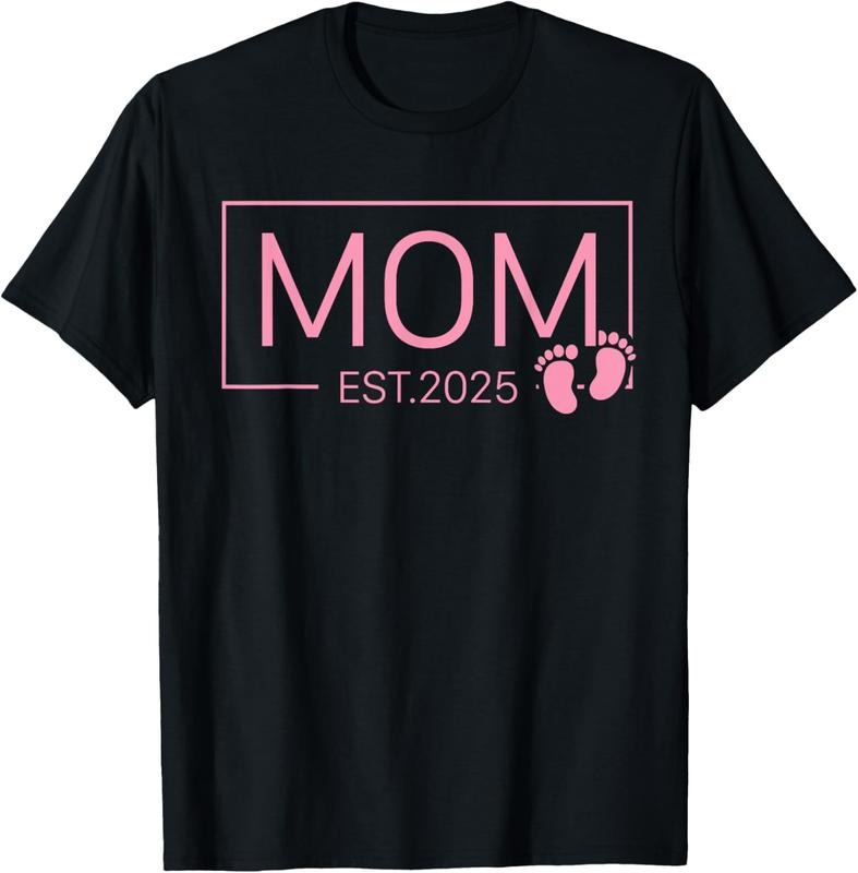 100% Cotton Mom Est 2025 For New Mom Mommy Wife Girl  Announcement T-Shirt Hoodie, Sweatshirt | HypeCrazeTee.com