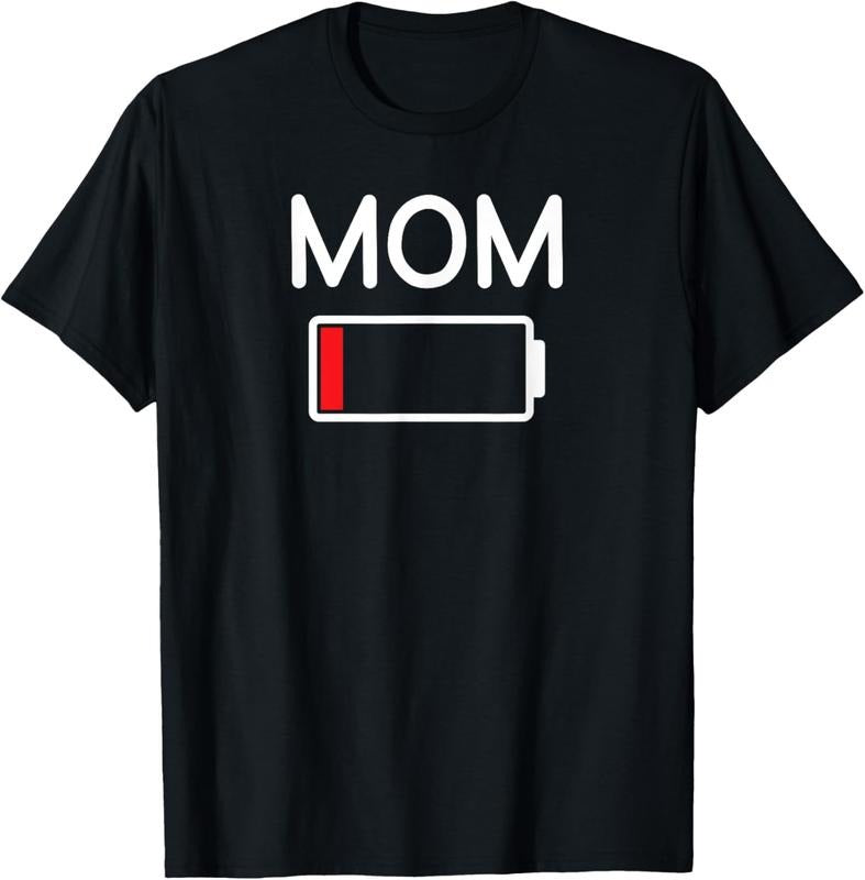 100% Cotton Mom Low Battery, Funny, Jokes, Sarcastic Sayings T-Shirt Hoodie, Sweatshirt | HypeCrazeTee.com