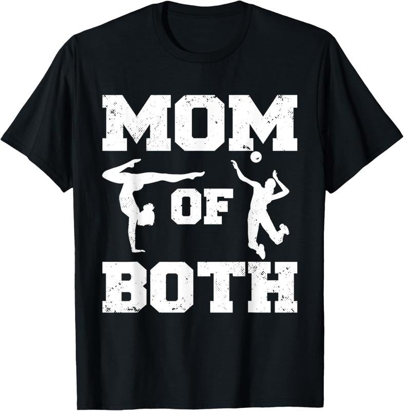 100% Cotton Mom Of Both Funny Volleyball Gymnastics Mom T-Shirt Hoodie, Sweatshirt | HypeCrazeTee.com