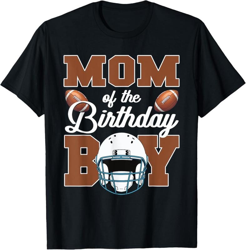 100% Cotton Mom Of The Birthday Boy Football Party Family Matching T-Shirt Hoodie, Sweatshirt | HypeCrazeTee.com