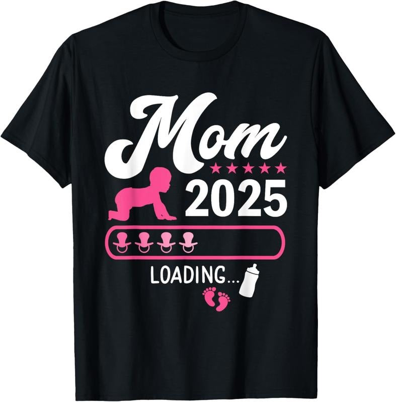 100% Cotton Mom loading bar 2025 for new  shower announcement T-Shirt Hoodie, Sweatshirt | HypeCrazeTee.com