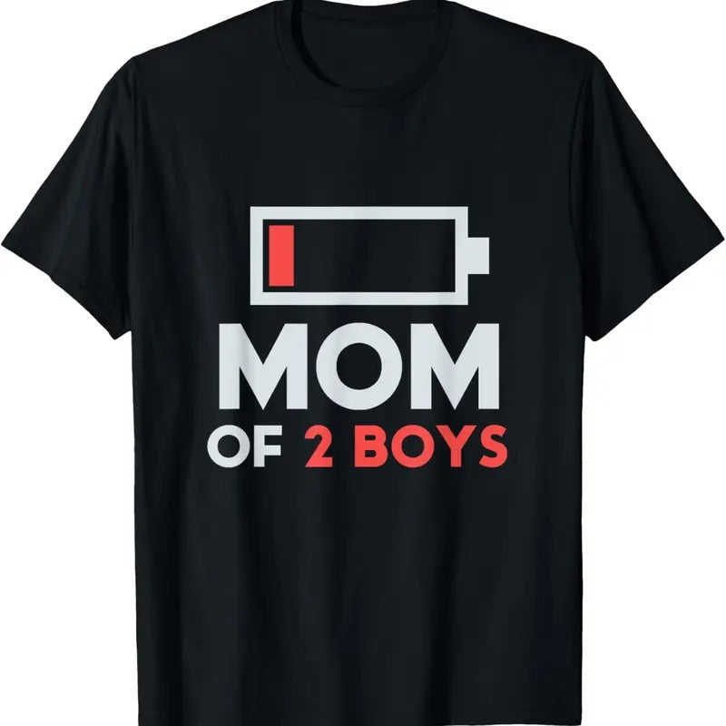 100% Cotton Mom of 2 Boys Gift from Son Mothers Day Birthday Women T-Shirt Hoodie, Sweatshirt | HypeCrazeTee.com