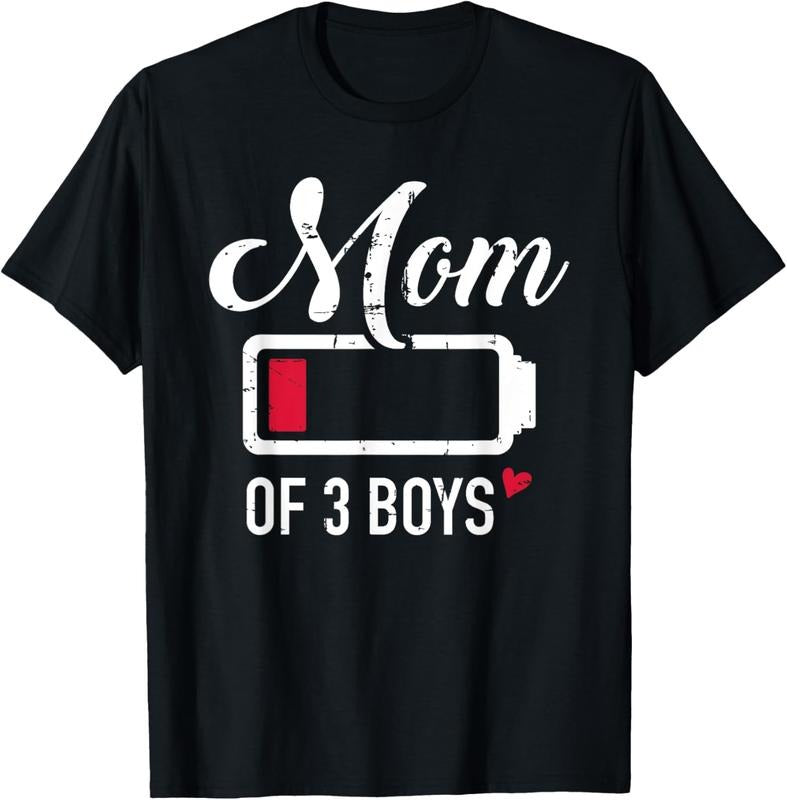 100% Cotton Mom of 3 boys low battery T-Shirt Hoodie, Sweatshirt | HypeCrazeTee.com