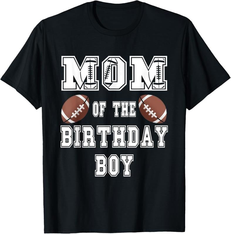 100% Cotton Mom of the Birthday Boy Football Lover Family Birthday T-Shirt Hoodie, Sweatshirt | HypeCrazeTee.com