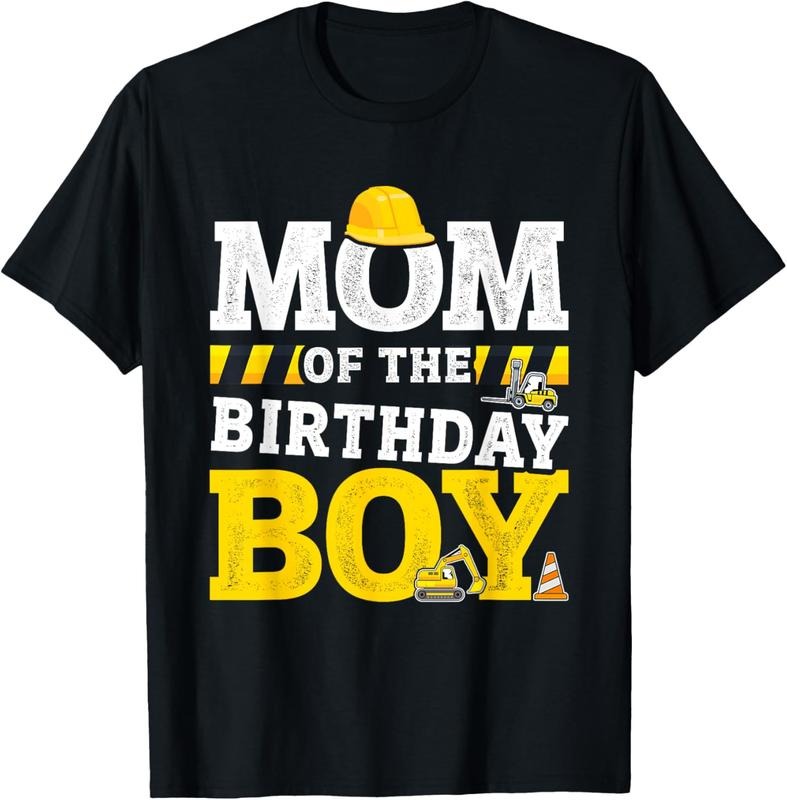 100% Cotton Mom of the birthday boy matching family construction party T-Shirt Hoodie, Sweatshirt | HypeCrazeTee.com