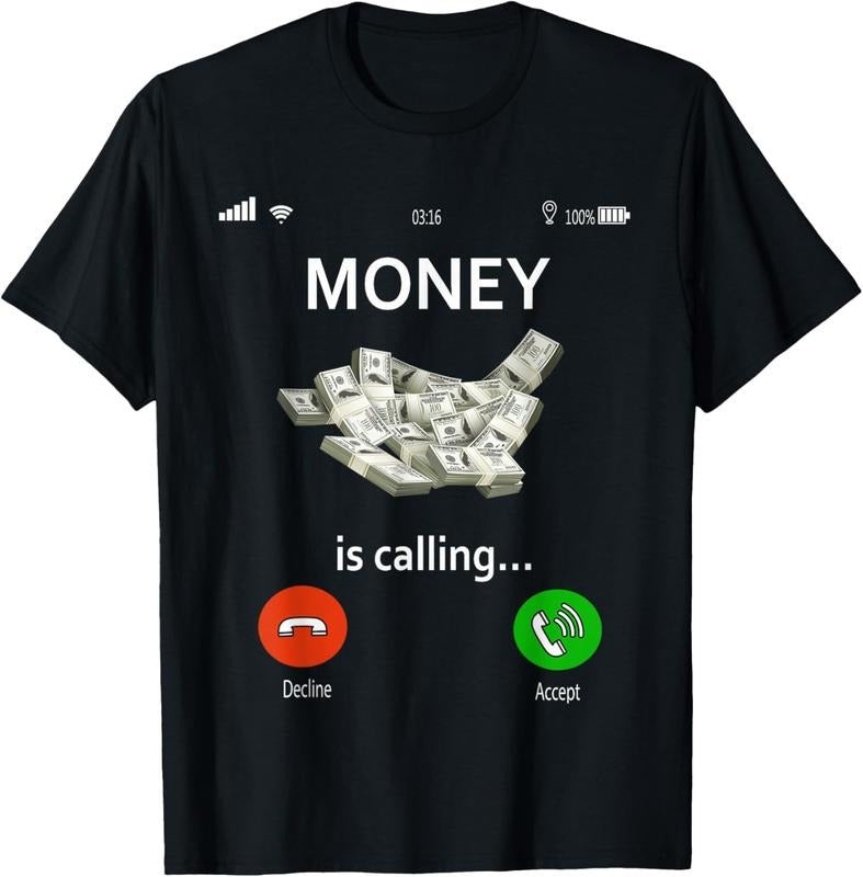 100% Cotton Money Is Calling And I Must Go Phone Screen Funny Cash Gifts T-Shirt Hoodie, Sweatshirt | HypeCrazeTee.com