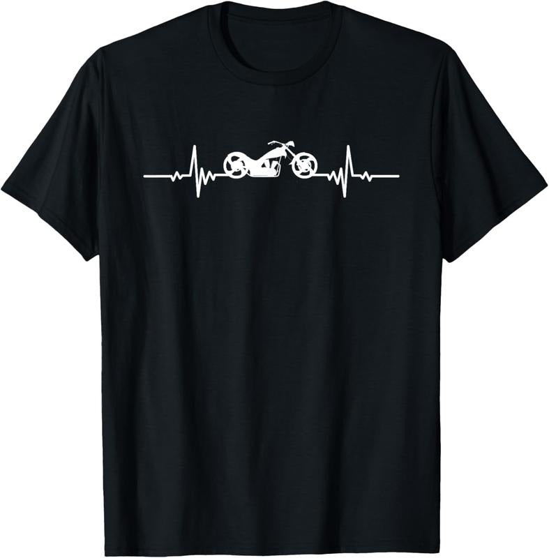 100% Cotton Motorcycle Heartbeat Cardiogram Biker T-Shirt Hoodie, Sweatshirt | HypeCrazeTee.com