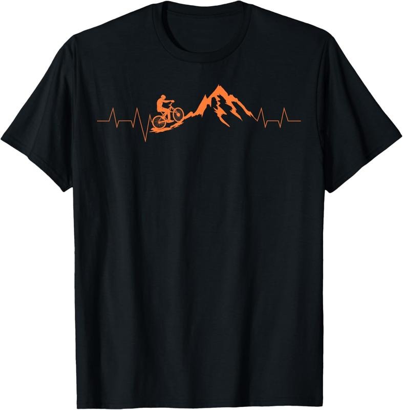100% Cotton Mountain Bike Heartbeat Shirt | Cute Bike Heartbeat Tee Gift T-Shirt Hoodie, Sweatshirt | HypeCrazeTee.com