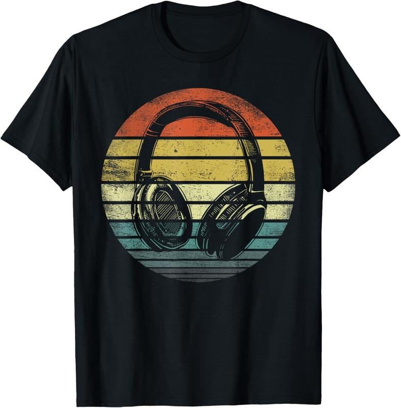 100% Cotton Music Lover Producer DJ Gifts Funny Retro Headphones T-Shirt Hoodie, Sweatshirt | HypeCrazeTee.com