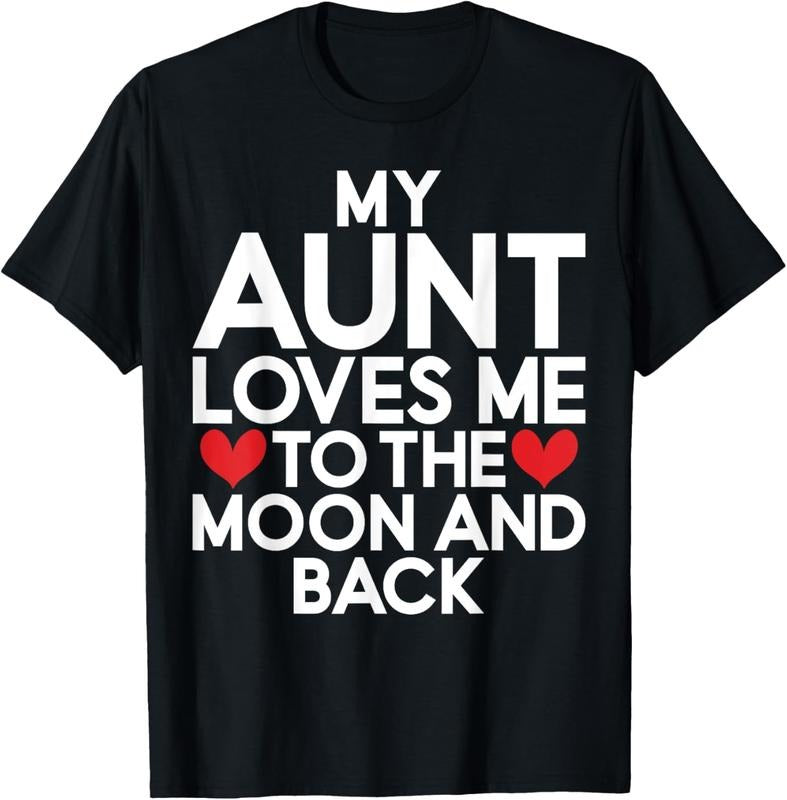 100% Cotton My Aunt Loves Me Moon Back Niece T-Shirts, Hoodie, Sweatshirt