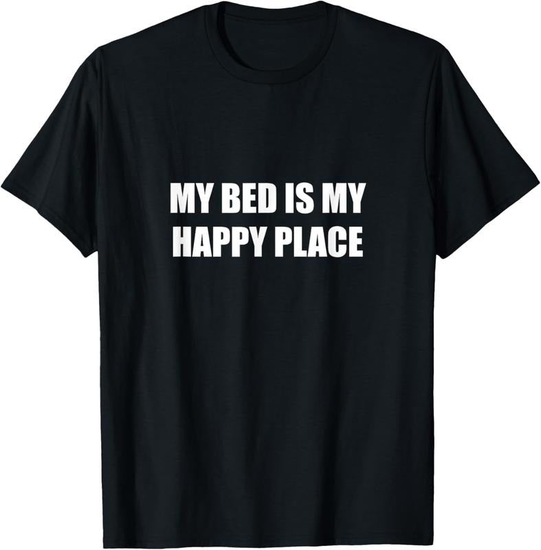 100% Cotton My Bed Is My Happy Place T-Shirt Hoodie, Sweatshirt | HypeCrazeTee.com