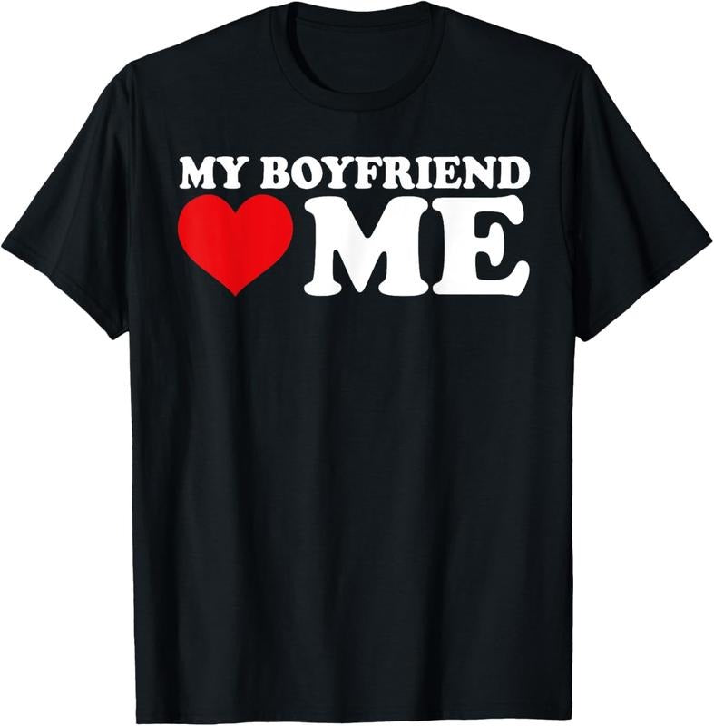 100% Cotton My Boyfriend Love Me I Heart My Boyfriend BF Valentine Day T-Shirt Hoodie, Sweatshirt | HypeCrazeTee.com