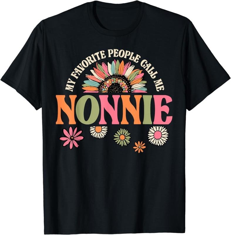 [100% Cotton]My Favorite People Call Me Nonnie Funny Retro Floral T-Shirt Hoodie, Sweatshirt | HypeCrazeTee.com